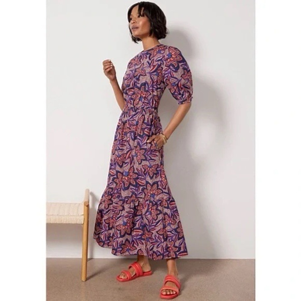NWT Evereve Noelle Open Back Cut Outdoor Floral Print Maxi Dress Women's Size XS